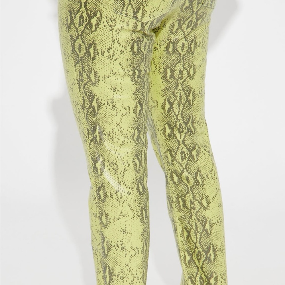 Snakeskin Print Pants in Yellow and Black